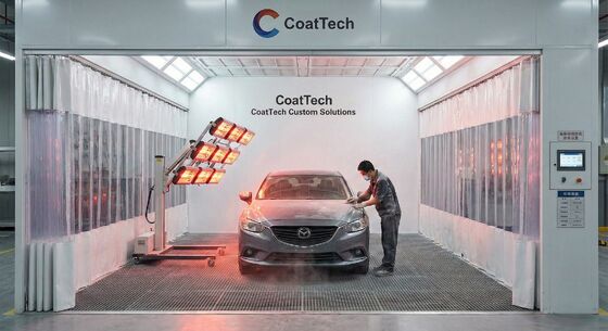 CoatTech IR-Equipped Rapid Repair Station With Overhead Rail Heater 3-Axis Movable Infrared Curing Rail