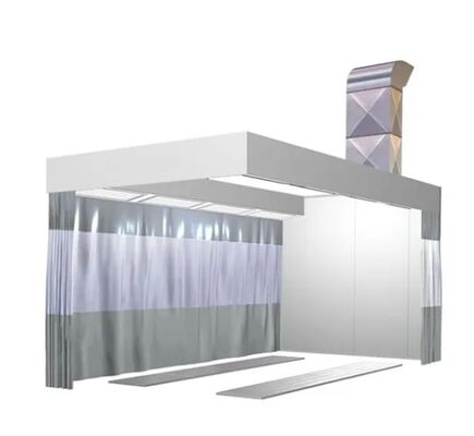 CoatTech Semi-Enclosed Metal Cabin Preparation Station Side Curtains With 50mm EPS Metal Wall Panel