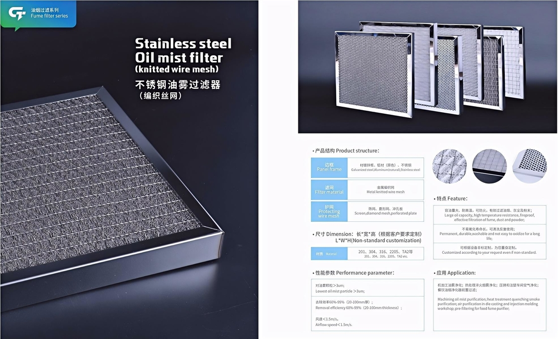 Customizable Industrial Oil Mist Filter - High-Performance Stainless Steel
