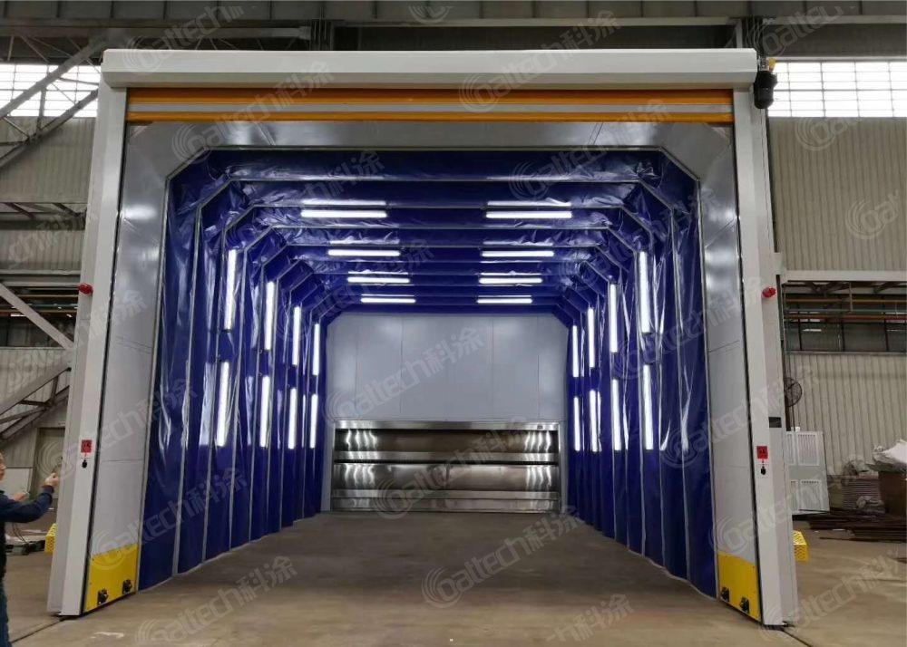 PLC Touch Screen Control CoatTech Retractable Spray Booth for Large Workpiece Painting